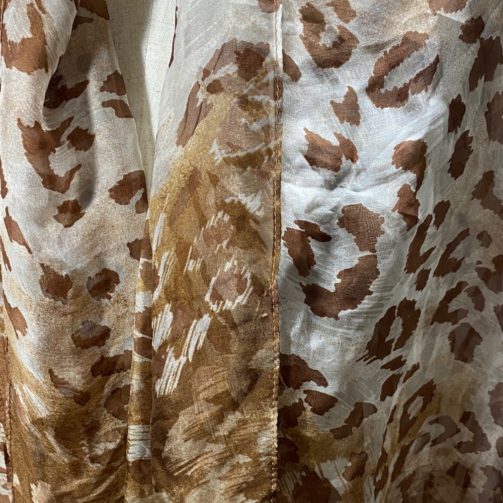 Nordstrom Silk Animal Print Scarf in Brown and Cream - Picture 4 of 5